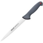 Нож для филе «Колор проф»; сталь нерж., полипроп.; L=33/19см; серый, металлич.