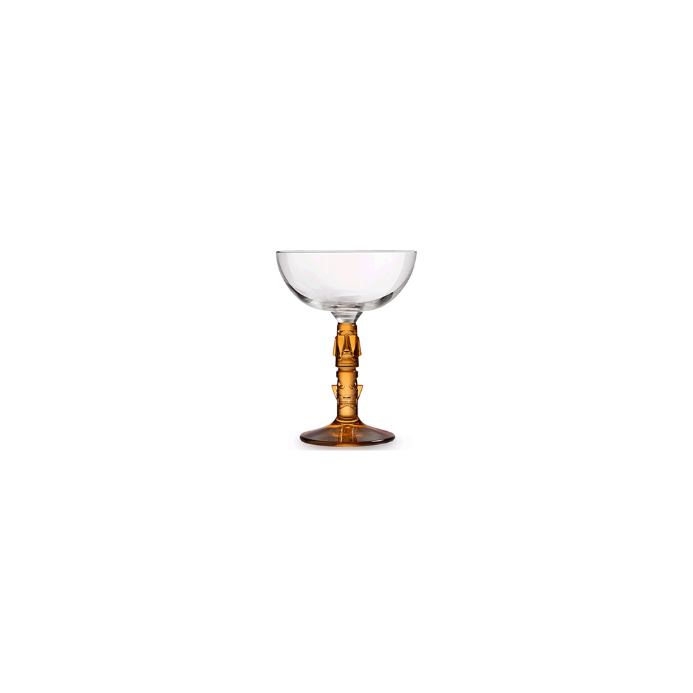 Шампан. -блюдце «Тики»; стекло; 250мл; D=10, 8, H=14, 6см; прозр., амбер