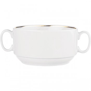 Чашка бульонная; фарфор; 470мл; D=117, H=64мм; белый, золотой