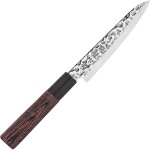 Нож кухонный «Нара»; сталь нерж., дерево; L=240/120, B=23мм; металлич., тем.дерево