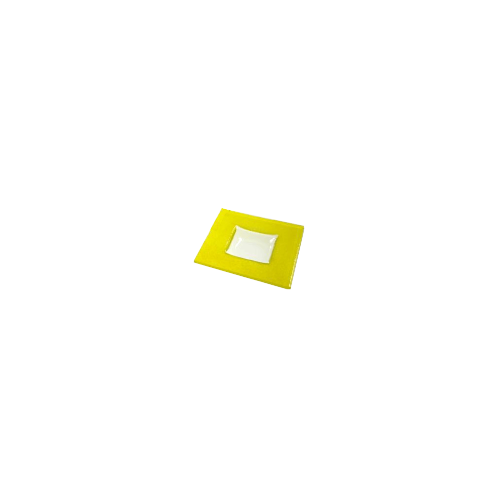 Тарелка квадратная «Бордер»; стекло; L=13, B=13см; желт.