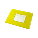 Тарелка квадратная «Бордер»; стекло; L=13, B=13см; желт.