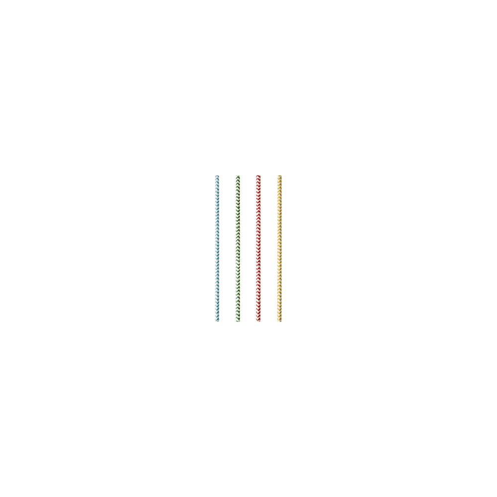 Трубочки «Зигзаг»[100шт]; бумага; D=6, L=200мм; разноцветн.