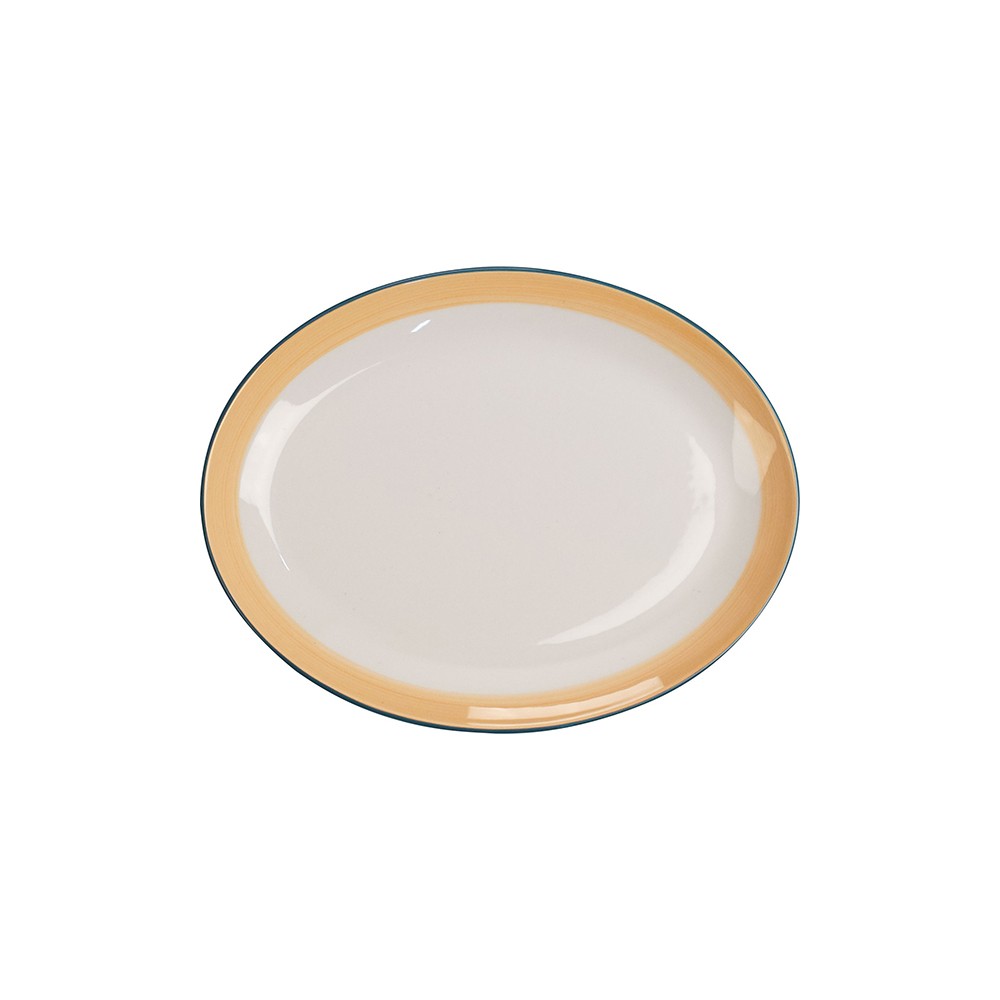 Блюдо овальное «Рио Йеллоу»; фарфор; L=30, 5, B=24см; белый, желт.