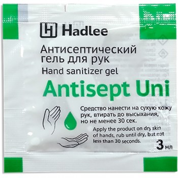 Антисептический гель для рук; 3мл