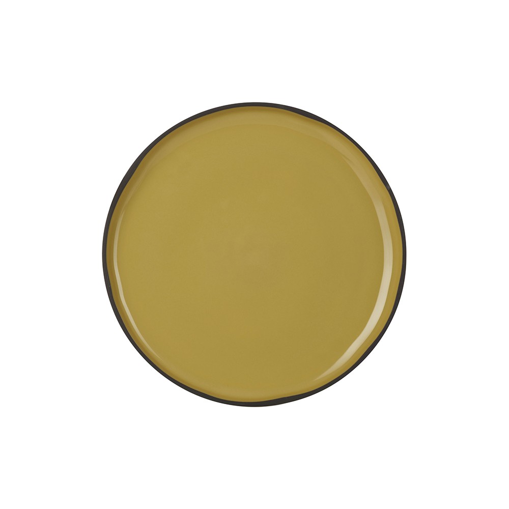 Тарелка с высоким бортом «Карактэр»; керамика; D=21, H=2см; желт.