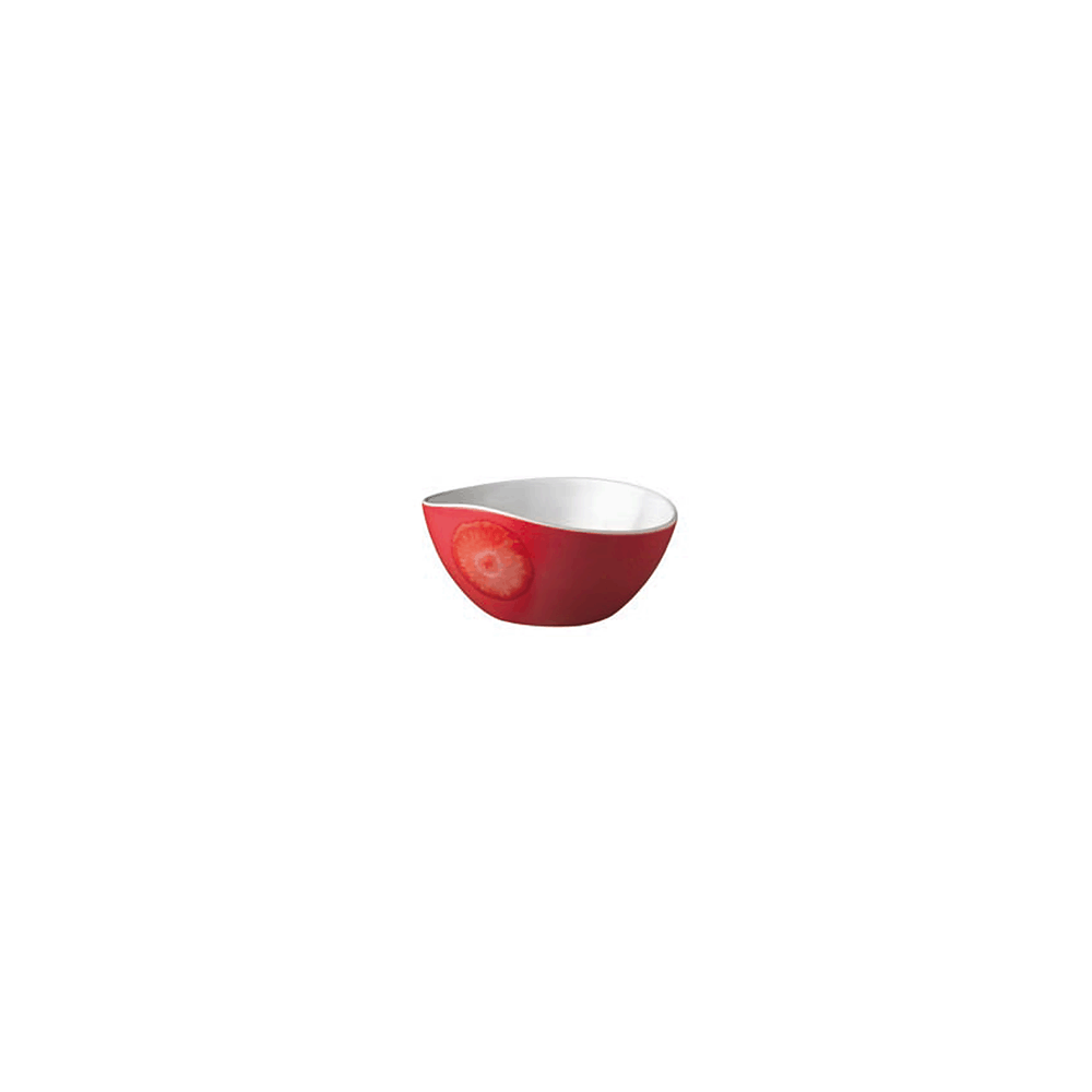 Салатник; пластик; D=150, H=75мм; красный, белый