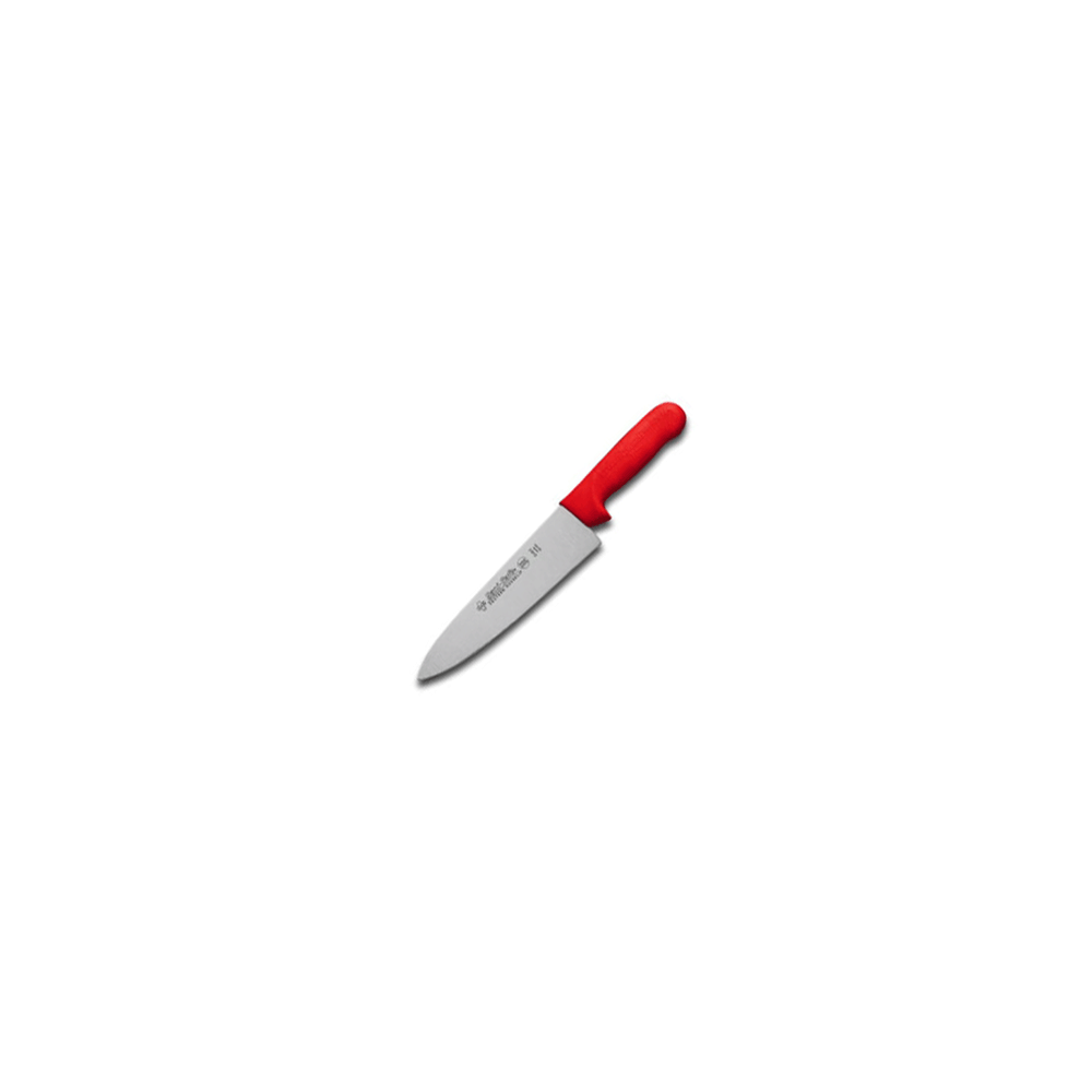 Нож поварской; сталь нерж., полипроп.; L=345/205, B=50мм; красный, металлич.