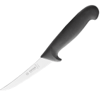 Нож для обвалки мяса; сталь нерж., пластик; L=257/125, B=22мм; черный, металлич.