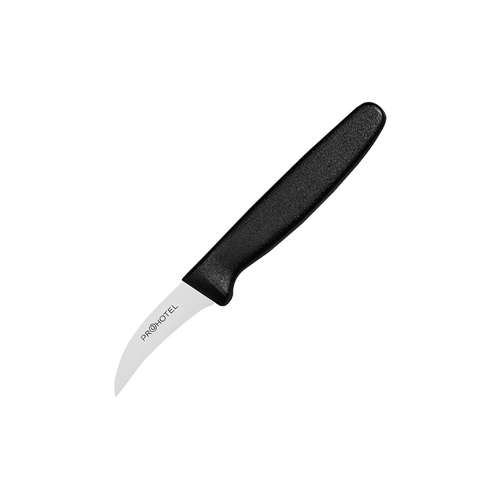 Нож для фигурной нарезки «Проотель»; сталь нерж., пластик; L=160/160, B=13мм; черный, металлич.