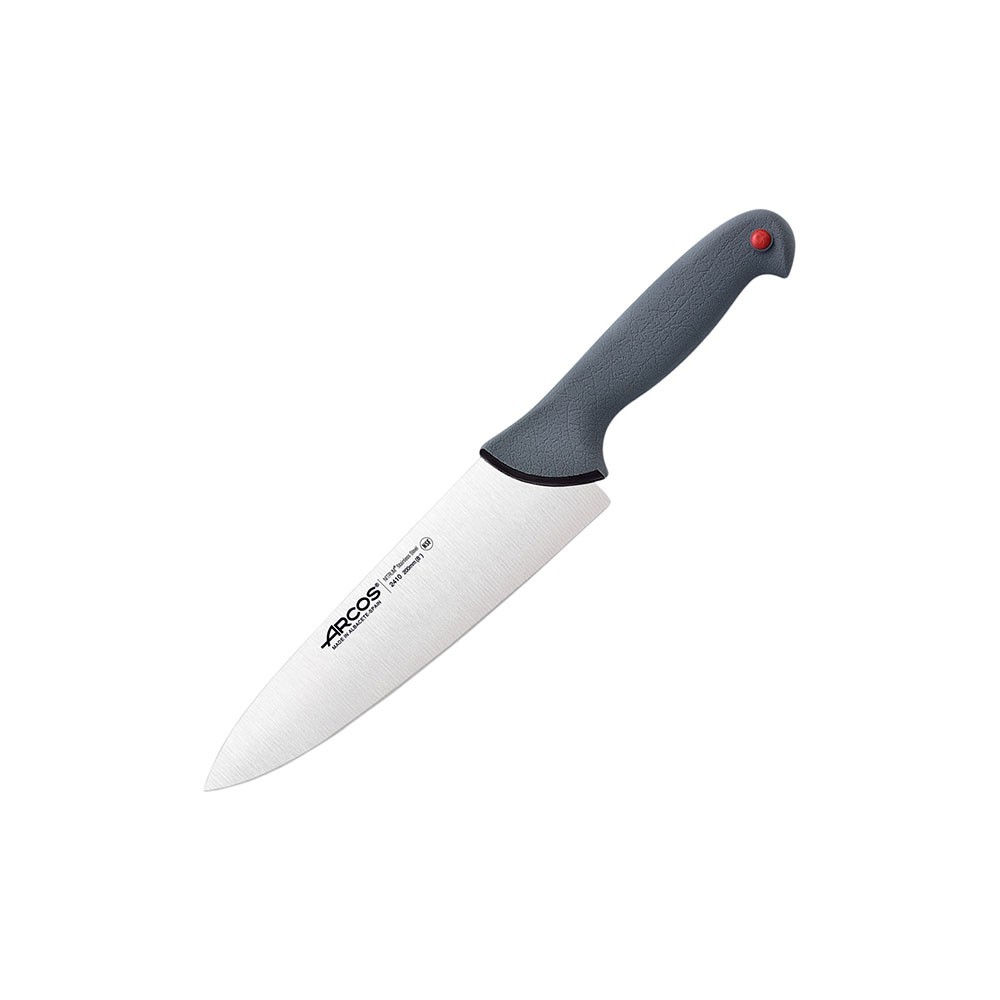 Нож поварской «Колор проф»; сталь нерж., полипроп.; L=33/20см; серый