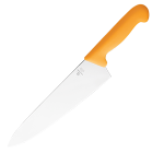 Нож поварской «Шефс»; сталь нерж., пластик; L=43/30, B=6см; желт., металлич.