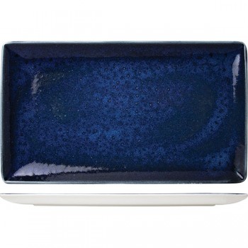 Блюдо прямоугольное «Визувиус Ляпис»; фарфор; L=27, B=16, 5см; синий