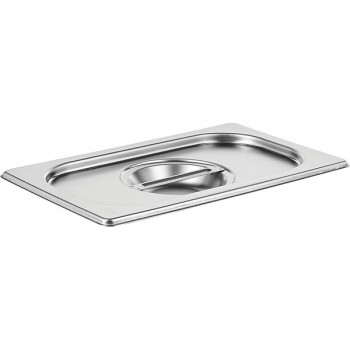 Крышка для гастроемкости (1/4); сталь нерж.; L=26, 5, B=16, 2см; металлич.