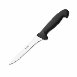 Нож для обвалки мяса; сталь нерж., пластик; L=285/150, B=13мм; черный, металлич.