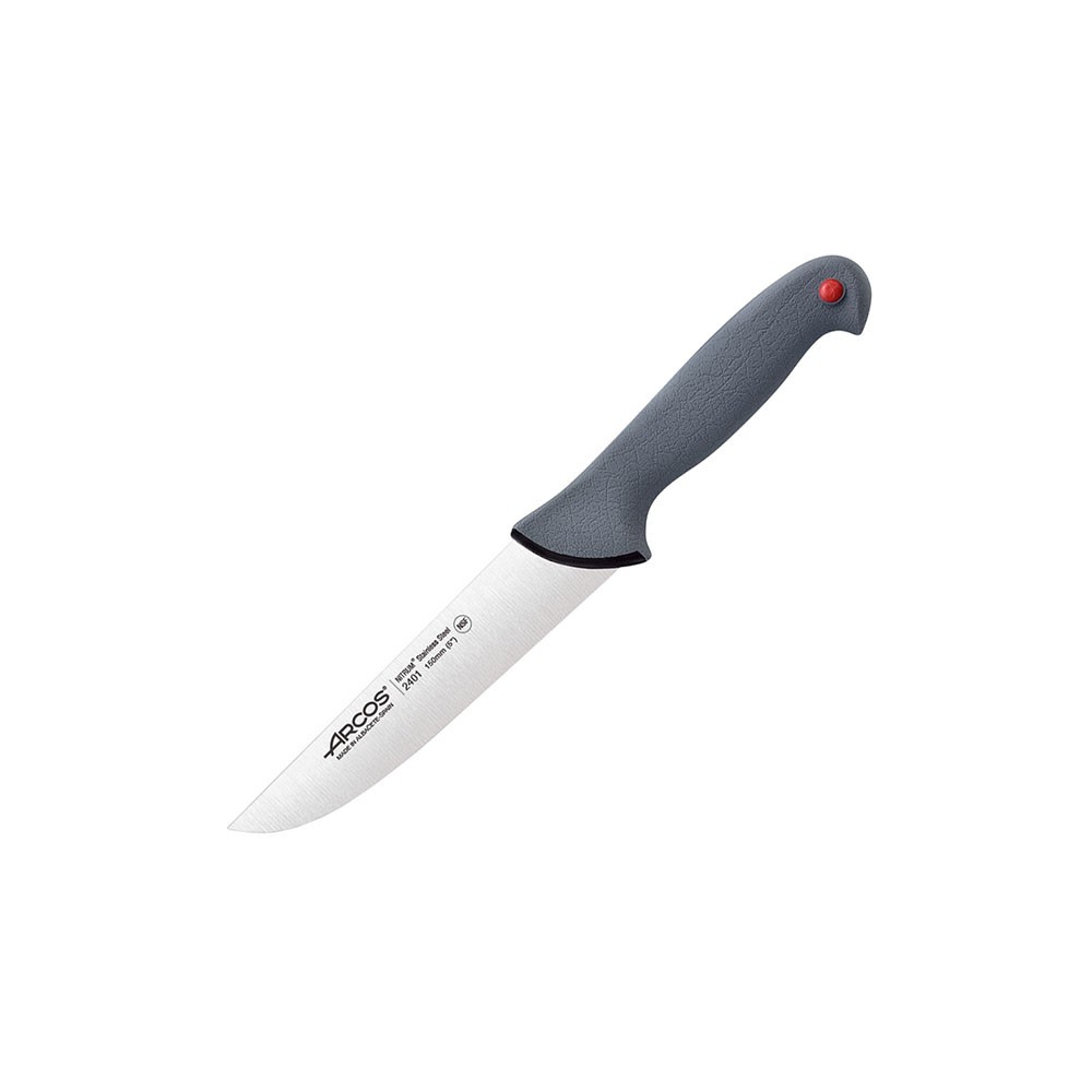Нож для мяса «Колор проф»; сталь нерж., полипроп.; L=28, 5/15см; серый, черный