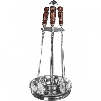 Набор для подачи шашлыка (6 шампуров); сталь нерж., дерево