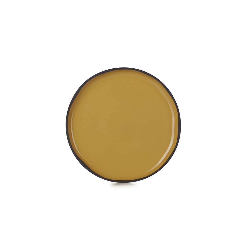 Тарелка с высоким бортом «Карактэр»; керамика; D=150, H=15мм; желт.