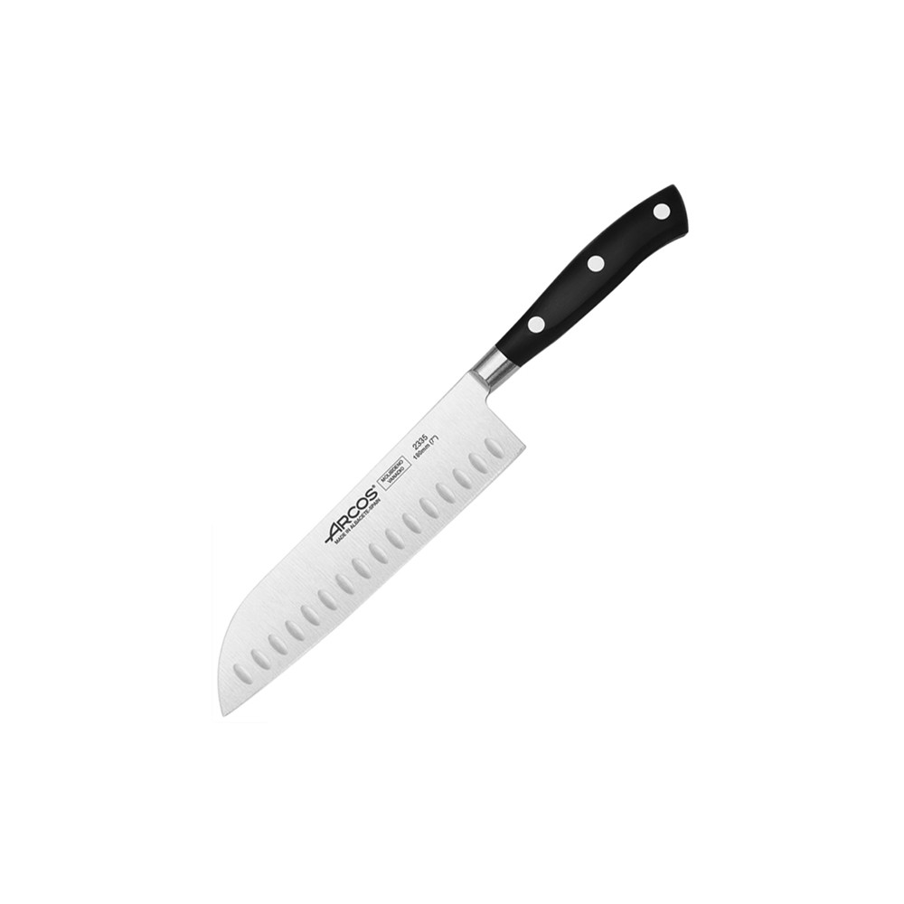 Нож поварской «Ривьера»; сталь нерж., полиоксиметилен; L=370/180, B=24мм; черный, металлич.