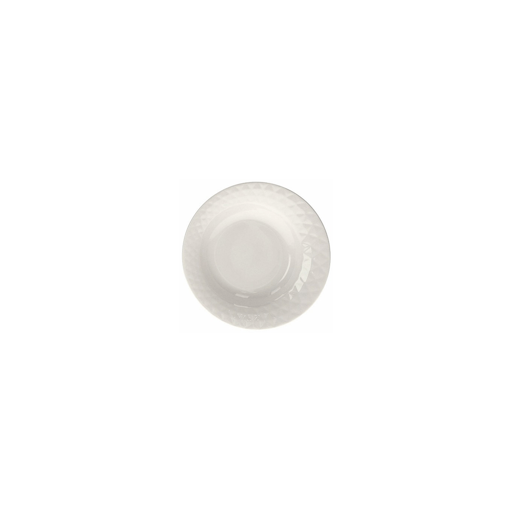 Тарелка глубокая «Диамантэ»; фарфор; D=22см; белый