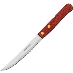 Нож для стейка «Проотель»; сталь нерж., дерево; L=215/115, B=15мм; металлич., коричнев.