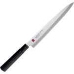 Нож кухонный для сашими; сталь нерж., дерево; L=375/240, B=32мм; металлич., черный
