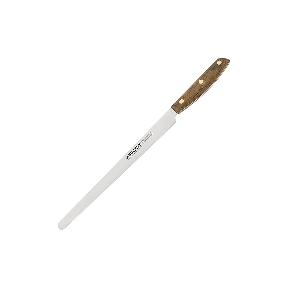 Нож для нарезки продуктов «Нордика»; сталь нерж., дерево; L=25см