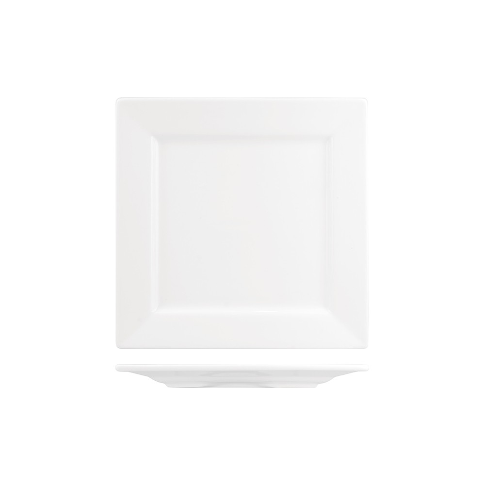 Тарелка квадратная «Кунстверк»; фарфор; H=25, L=270, B=270мм; белый