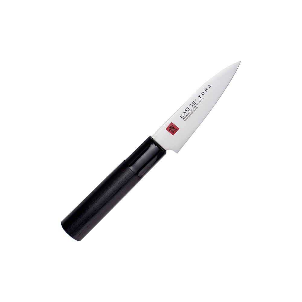 Нож кухонный для овощей; сталь нерж., дерево; L=205/90, B=22мм; металлич., черный