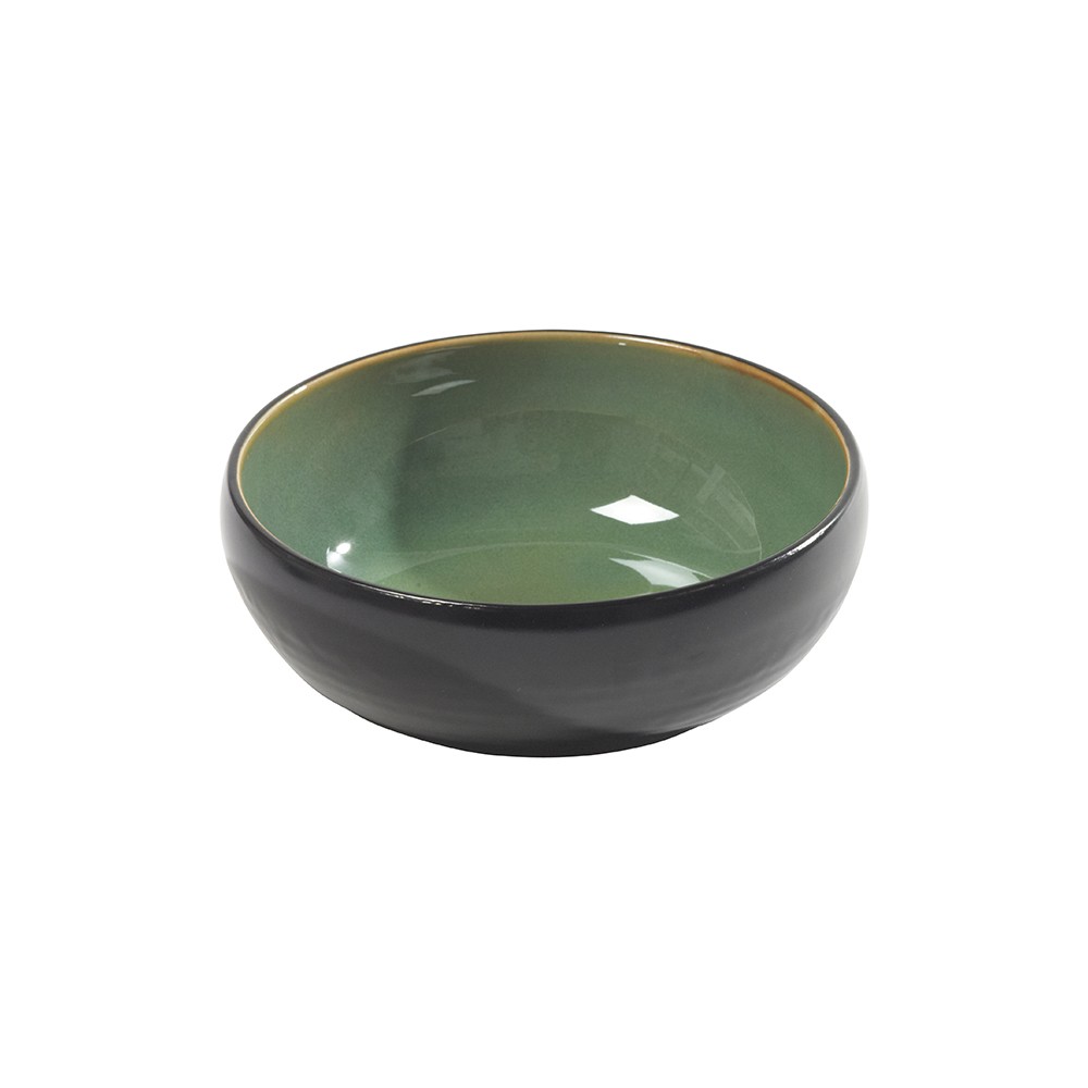 Салатник «Пьюр»; керамика; D=16, H=5см; св.зелен., черный