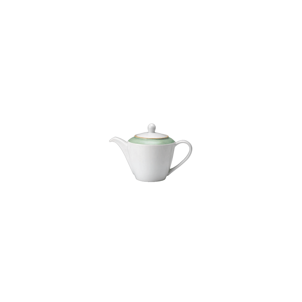 Чайник «Рио Грин»; фарфор; 310мл; белый, зелен.