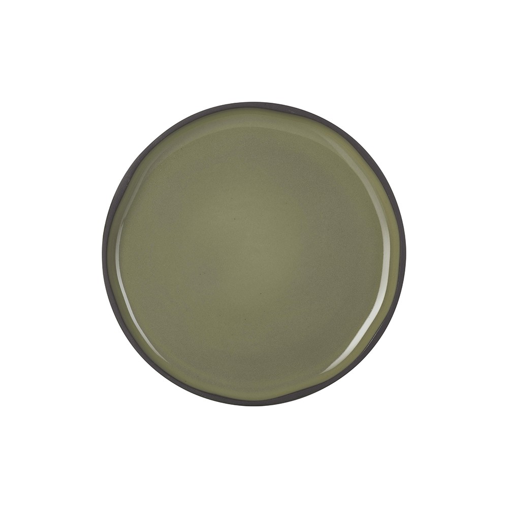 Тарелка с высоким бортом «Карактэр»; керамика; D=150, H=15мм; зелен.
