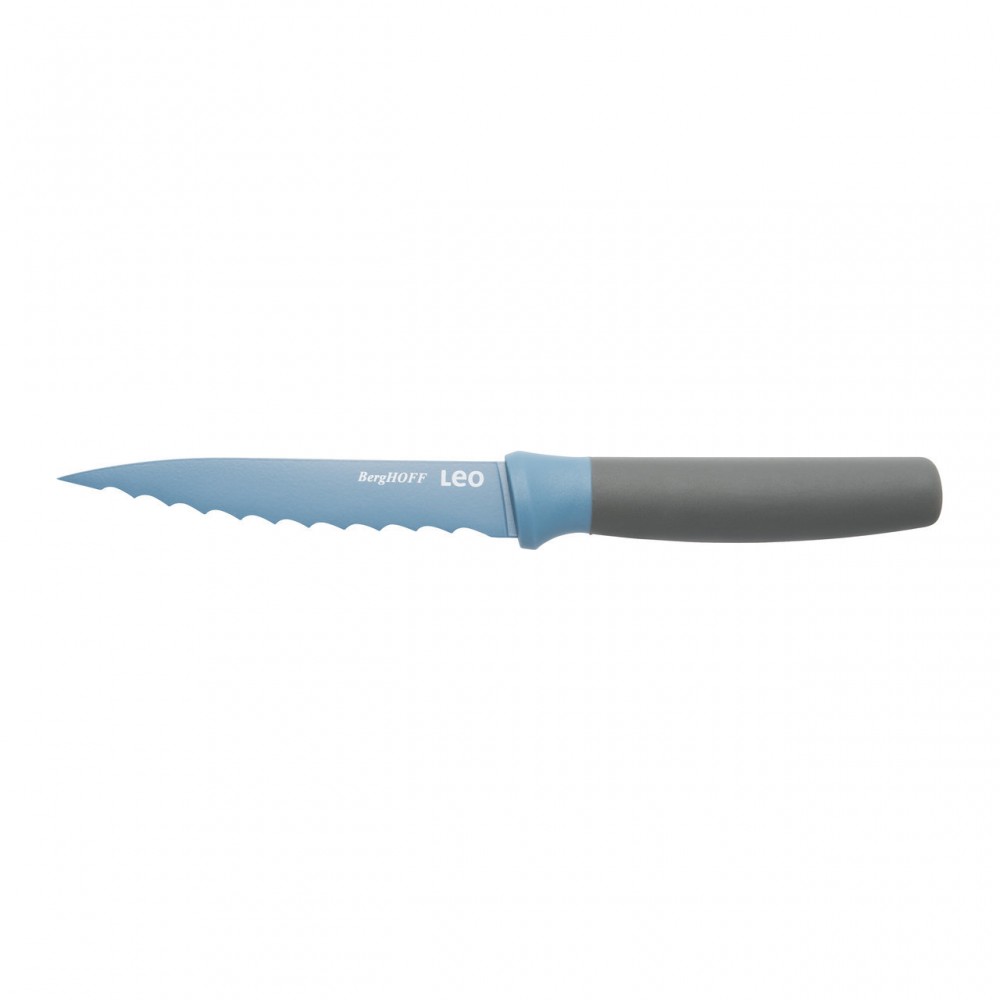 Нож универсальный зазубренный 11,5см Leo (синий)