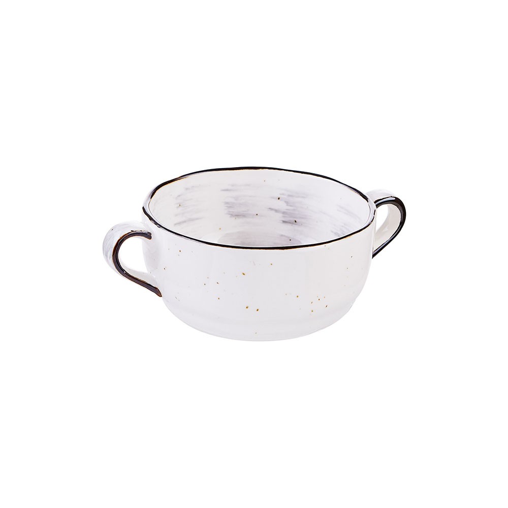 Чашка бульонная «Пастораль»; фарфор; 270мл; D=105, H=50мм; серый