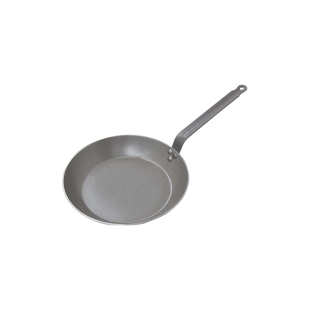 Сковорода; белая сталь; D=30, H=6, L=54см; металлич.