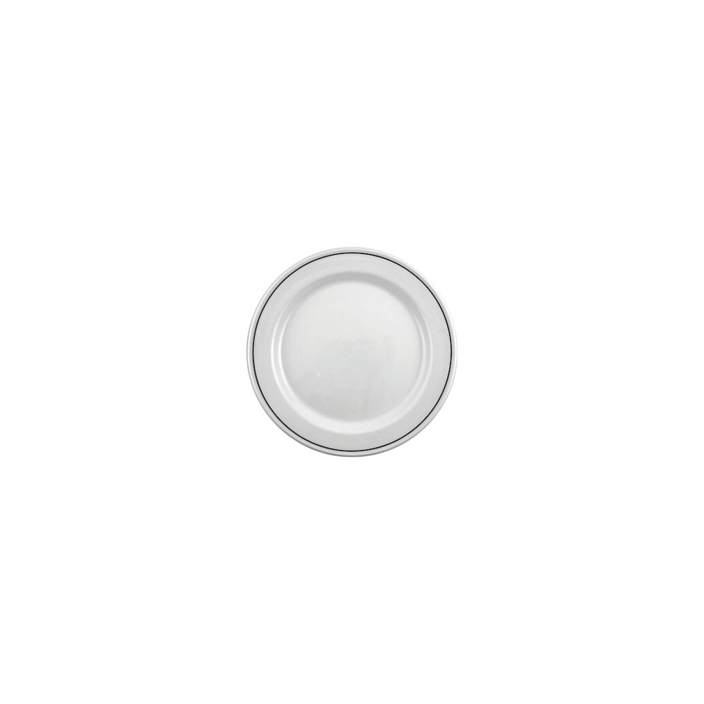 Тарелка мелкая «Блэк Лайн»; фарфор; D=25, 5см; белый, черный