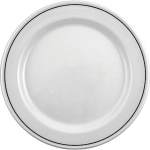 Тарелка мелкая «Блэк Лайн»; фарфор; D=25, 5см; белый, черный