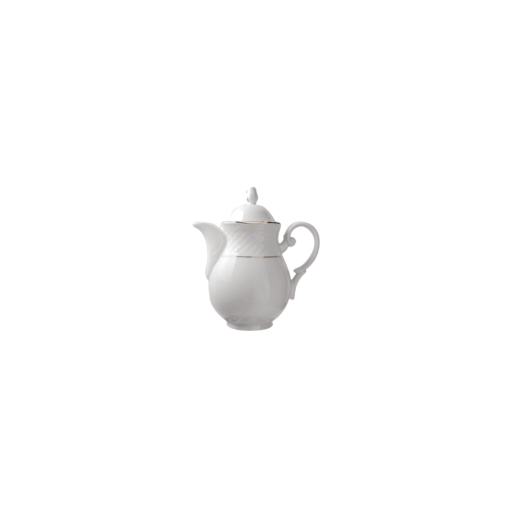 Кофейник «Афродита»; фарфор; 1л; D=9, H=21, L=19см; белый, золотой