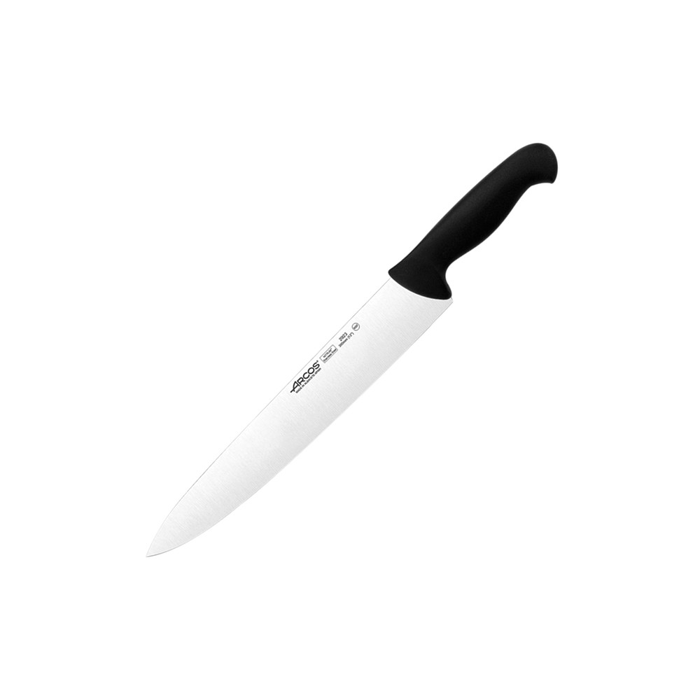 Нож поварской «2900»; сталь нерж., полипроп.; L=43/30, B=5см; черный, металлич.