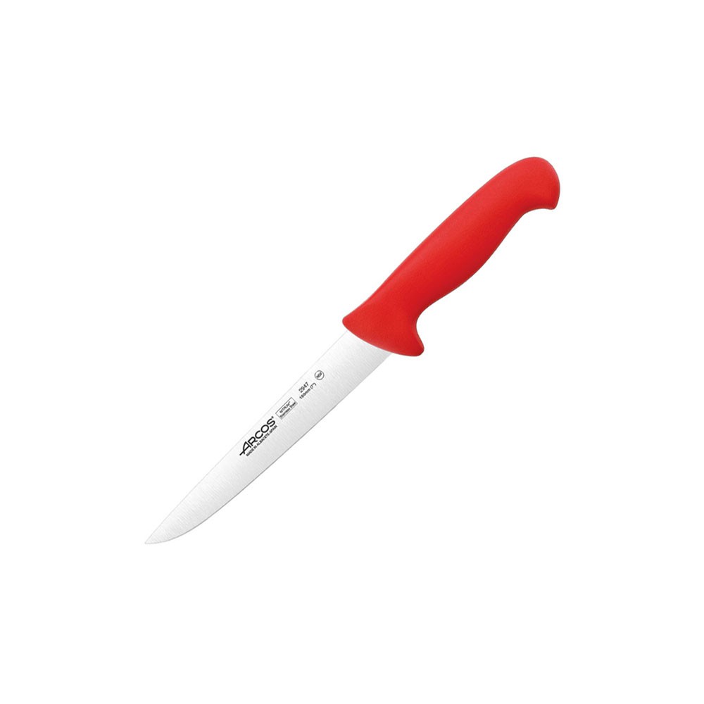 Нож для мяса «2900»; сталь нерж., полипроп.; L=18см; красный, металлич.