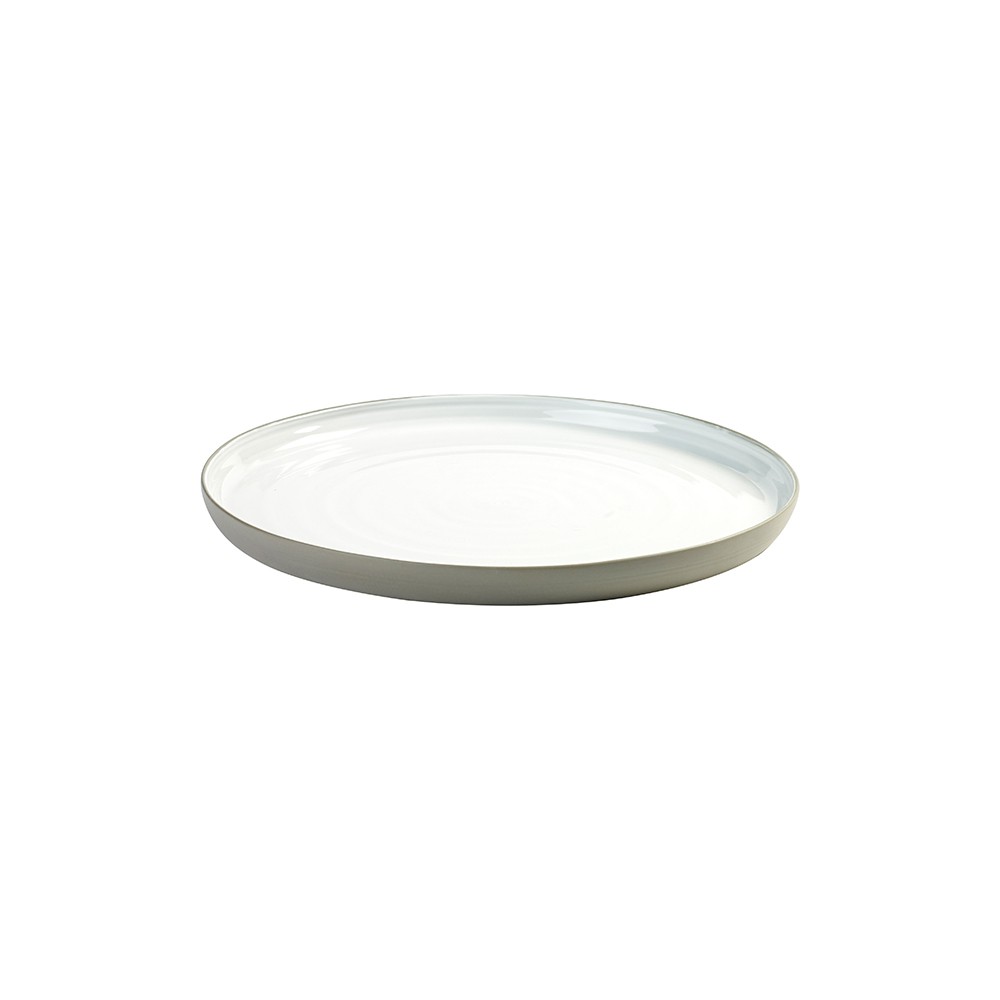 Блюдо круг.; керамика; D=31, H=3см; белый, серый