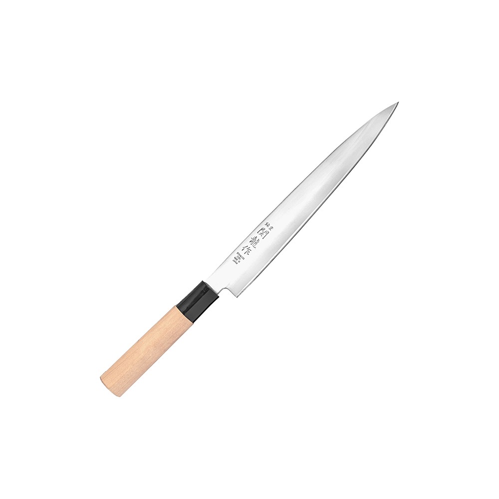Нож кухонный для сашими «Киото» односторонняя заточк; сталь нерж., дерево; L=330/210, B=28мм