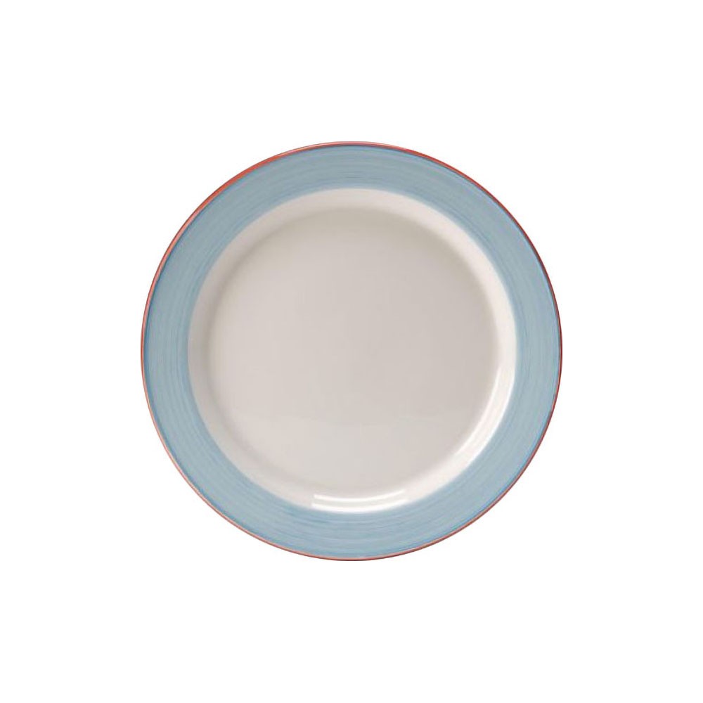 Тарелка мелкая «Рио Блю»; фарфор; D=26, 5см; белый, синий