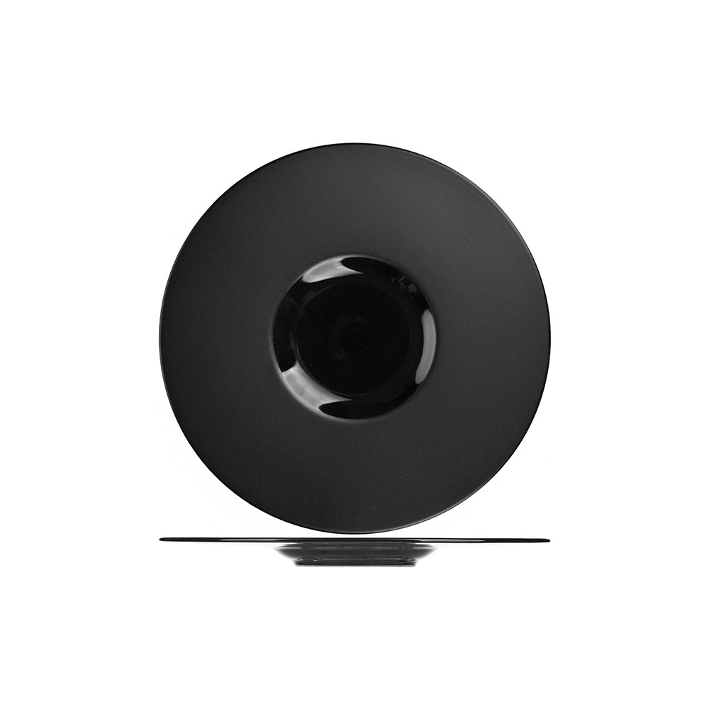 Тарелка мелкая с широким бортом «Мун Cублим»; фарфор; D=31, H=2см; черный