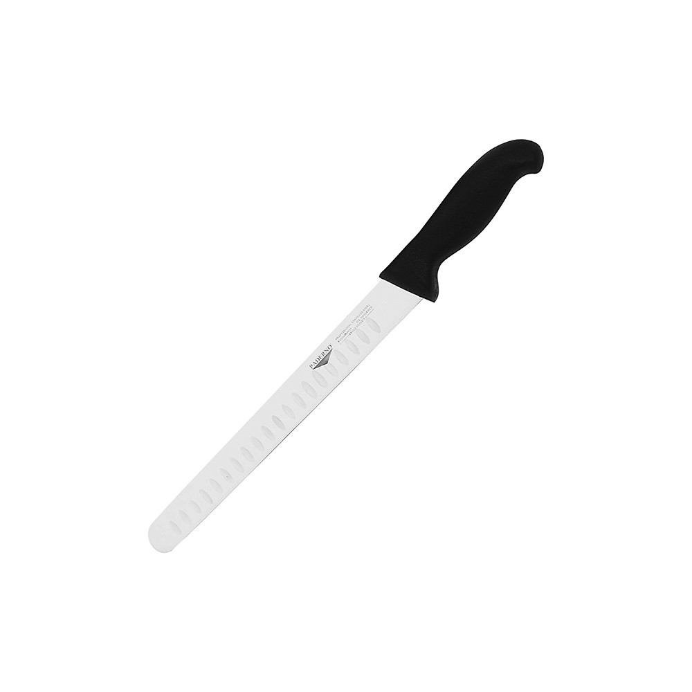 Нож для тонкой нарезки; сталь нерж.; L=25см; черный, металлич.