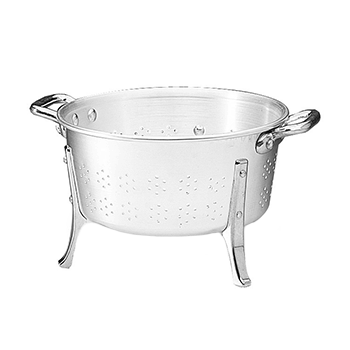 Дуршлаг на 3-х ножках; алюмин.; D=40, H=19см; металлич.