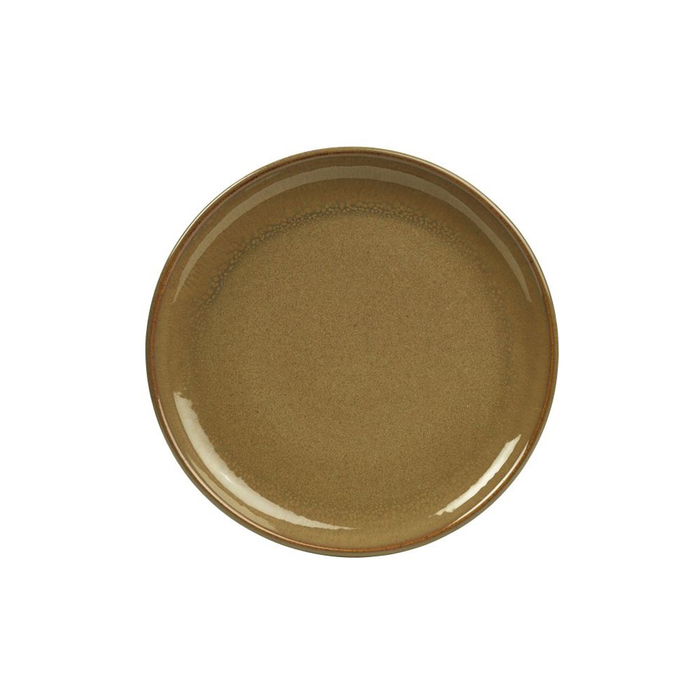Тарелка мелкая «Терра Браун»; керамика; D=24см; коричнев., зелен.