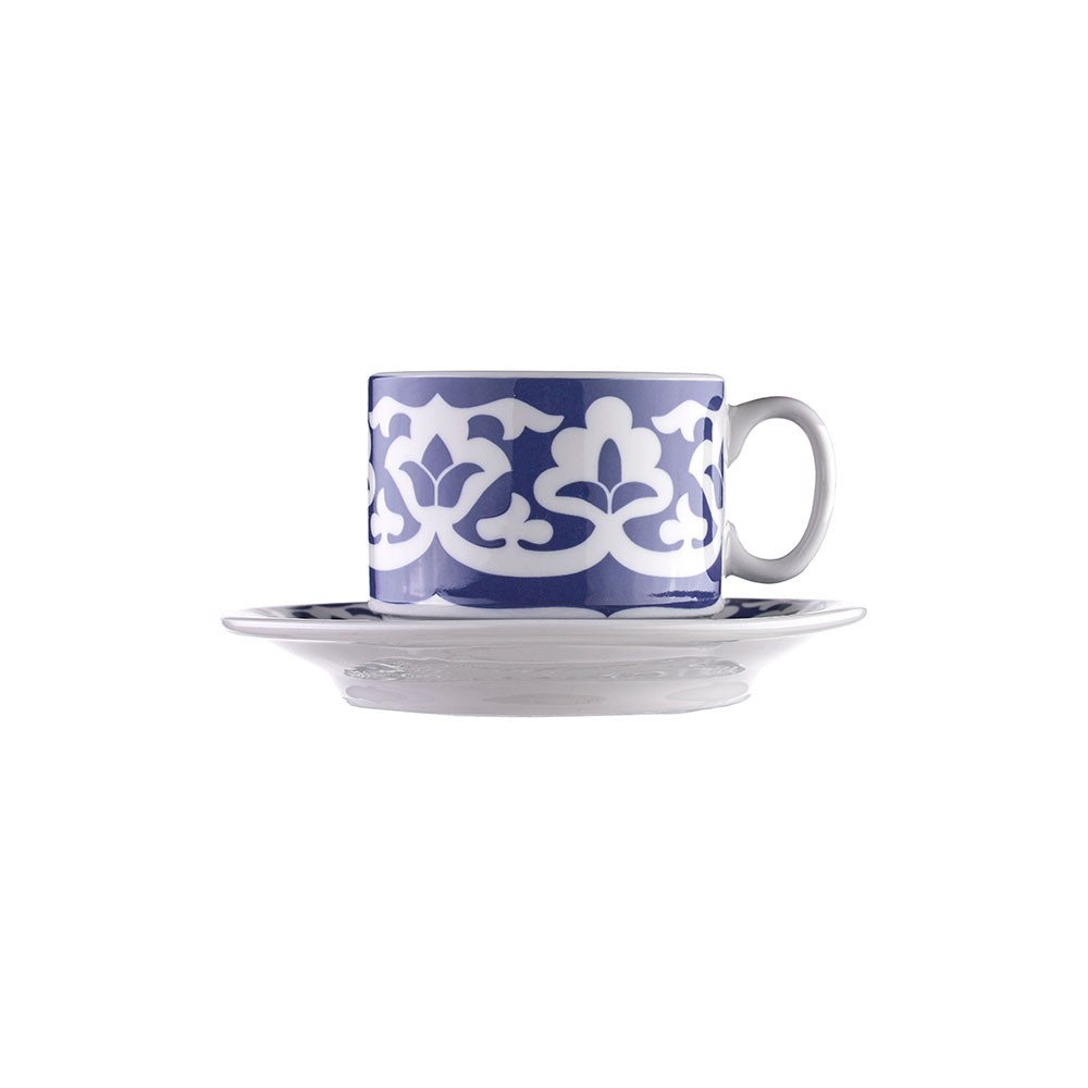 Пара чайная «Экспресс-Восток»; фарфор; 220мл; белый, синий
