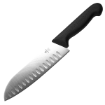 Нож кухонный «Сантоку»; сталь, пластик; L=180, B=65мм; черный, металлич.