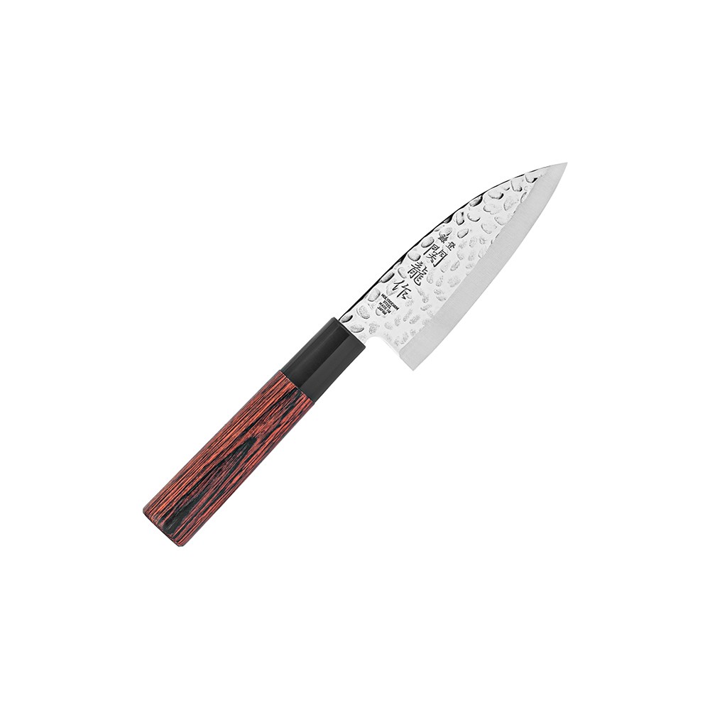 Нож кухонный «Нара» односторонняя заточк; сталь нерж., дерево; L=220/105, B=36мм; металлич., тем.дерево